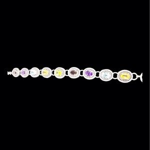 ‼️ Doug Paulus DP Multi Gemstone 925 Sterling Silver Bracelet 7.25 Inches.